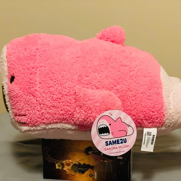 NWT 15” SAMEZU Sakura Pink Shark Plush - Picture 2 of 2